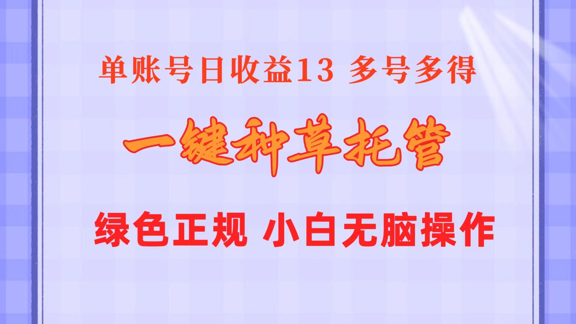 一键种草托管 单账号日收益13元  10个账号一天130  绿色稳定 可无限推广-星河轻创