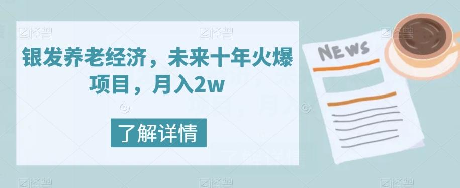 银发养老经济，未来十年火爆项目，月入2w【揭秘】-星河轻创