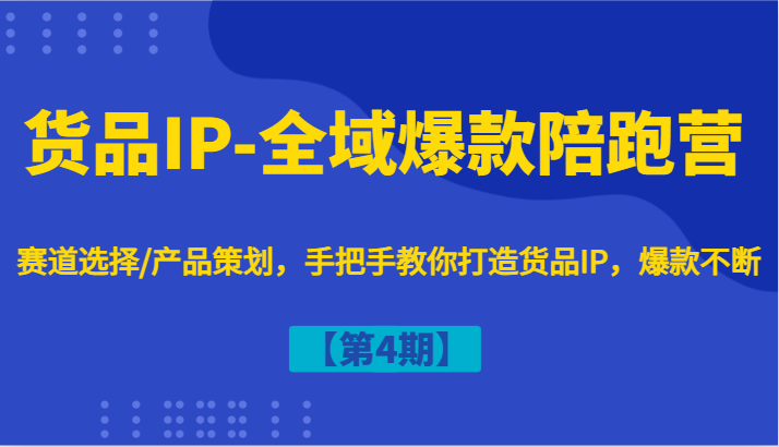 货品IP-全域爆款陪跑营【第4期】赛道选择/产品策划，手把手教你打造货品IP，爆款不断-星河轻创