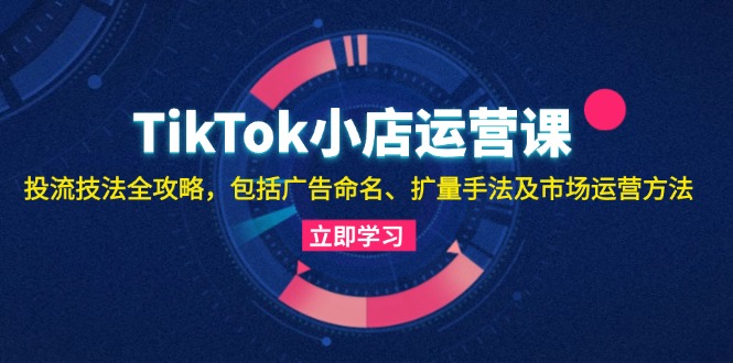 TikTok小店运营课：投流技法全攻略，包括广告命名 扩量手法及市场运营方法-星河轻创
