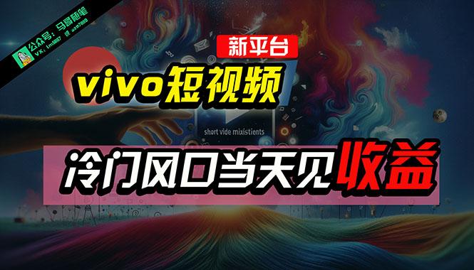 全新平台vivo短视频，新风口AI混剪无脑搬运，冷门风口当天见收益，7天…-星河轻创