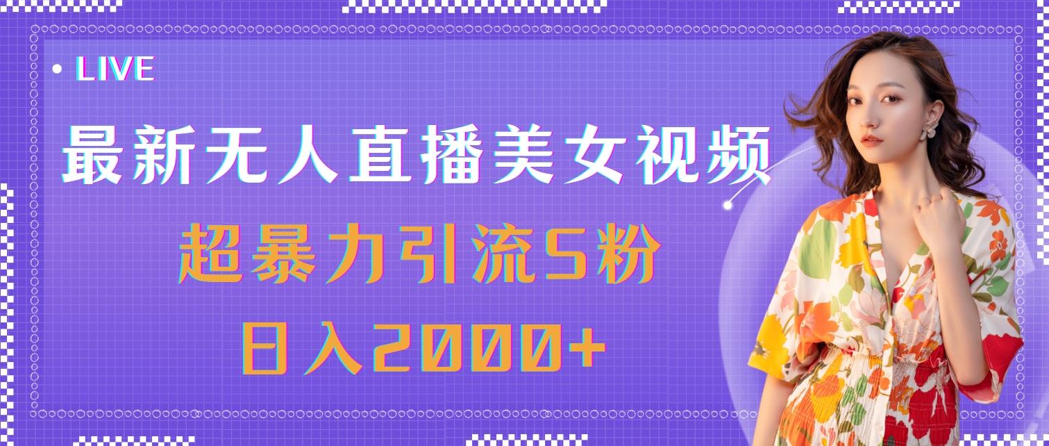 最新无人直播美女视频，超暴力引流S粉日入2000+-星河轻创