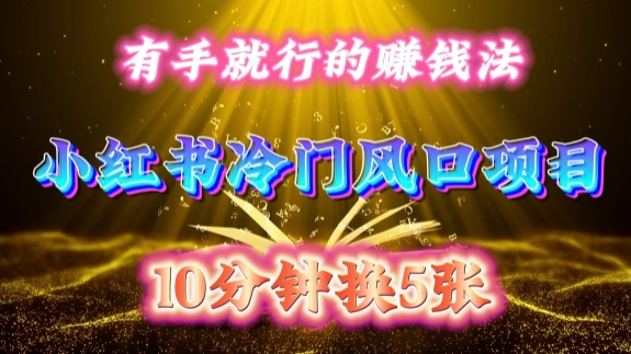 每天 10 分钟，小红书冷门风口项目开启，有手就行的搬运赚钱法，小白日入500 +【揭秘】-星河轻创