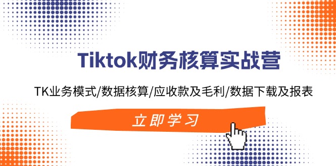 Tiktok财务核算实战营：TK业务模式/数据核算/应收款及毛利/数据下载及报表-星河轻创
