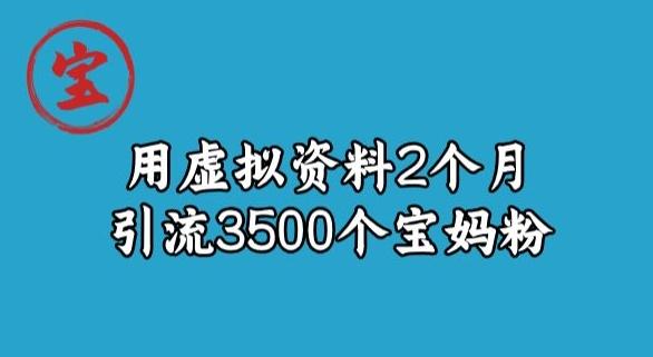 宝哥虚拟资料项目，2个月引流3500个宝妈粉-星河轻创