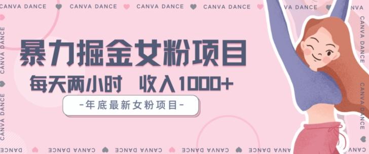 年底暴力女粉掘金项目5天变现1.5W+【揭秘】-星河轻创