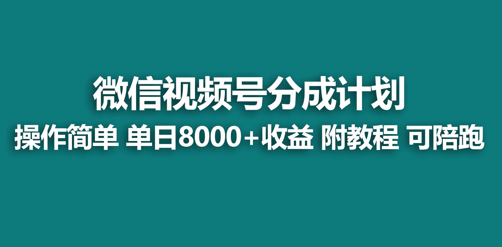 【蓝海项目】视频号分成计划，快速开通收益，单天爆单8000+，送玩法教程-星河轻创