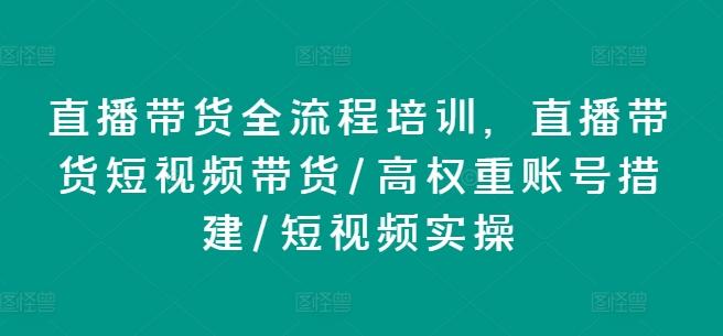 直播带货全流程培训，直播带货短视频带货/高权重账号措建/短视频实操-星河轻创