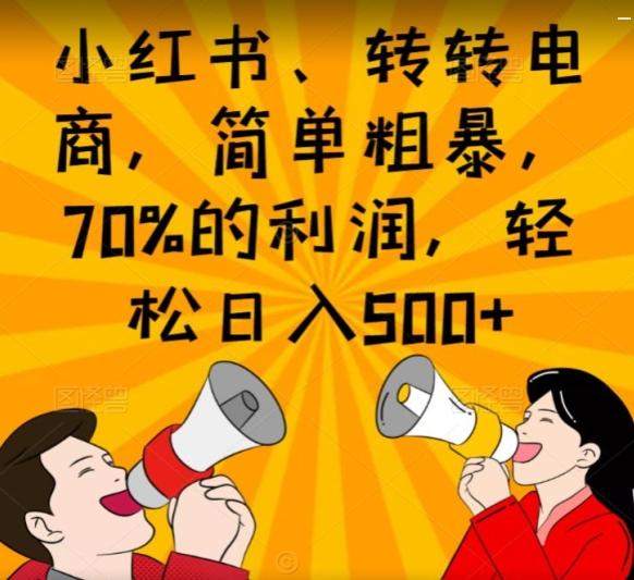 小红书、转转电商，简单粗暴，70%的利润，轻松日入500+-星河轻创