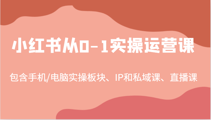 小红书从0-1实操运营课，包含手机/电脑实操板块、IP和私域课、直播课(97节)-星河轻创