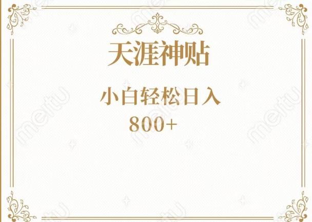 神级项目！天涯神贴再现江湖！小白轻松入手，三个月变现10w+-星河轻创