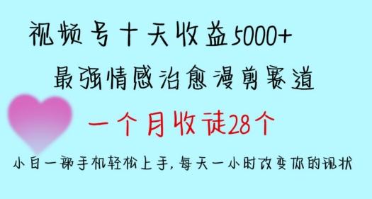 十天收益5000+，多平台捞金，视频号情感治愈漫剪，一个月收徒28个，小白一部手机轻松上手【揭秘】-星河轻创
