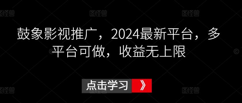 鼓象影视推广，2024最新平台，多平台可做，收益无上限【揭秘】-星河轻创