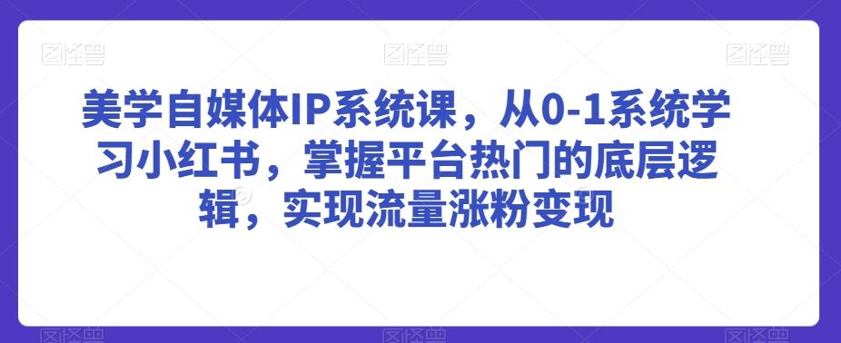 美学自媒体IP系统课，从0-1系统学习小红书，掌握平台热门的底层逻辑，实现流量涨粉变现-星河轻创