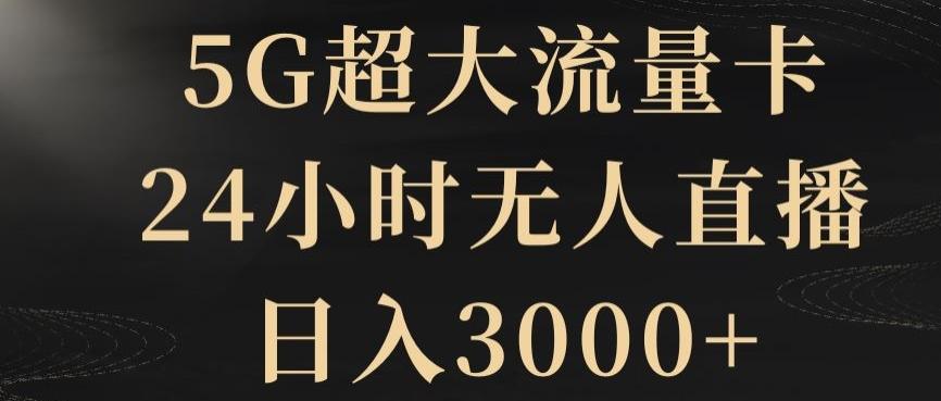5G超大流量卡，24小时无人直播，日入3000+【揭秘】-星河轻创