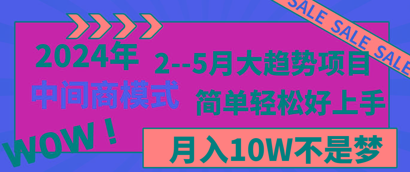 2024年2-5月大趋势项目，利用中间商模式，简单轻松好上手，月入10W不是梦-星河轻创