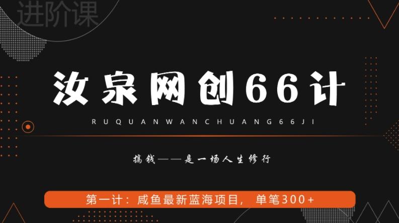 汝泉网创66计之第1计：闲鱼长期稳定项目，单笔变现300+-星河轻创