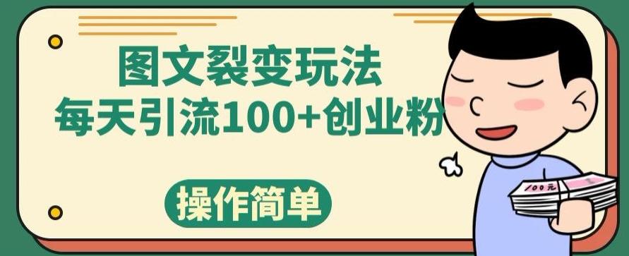 图文裂变玩法，每天引流100+创业粉，操作简单-星河轻创