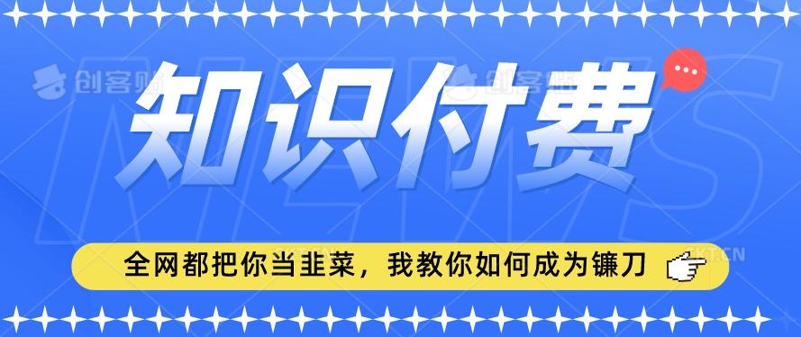 2024最新知识付费项目，小白也能轻松入局，全网都在教你做项目，我教你做镰刀【揭秘】-星河轻创