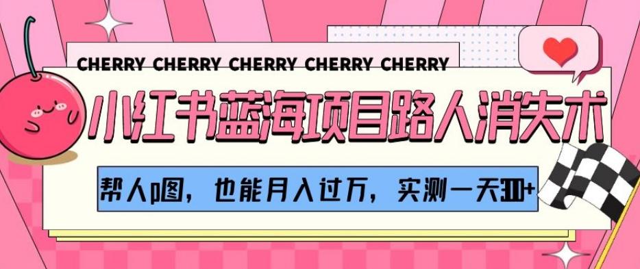 小红书蓝海项目路人消失术，帮人p图，也能月入过万，实测一天300+【揭秘】-星河轻创