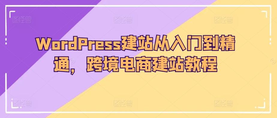 WordPress建站从入门到精通，跨境电商建站教程-星河轻创