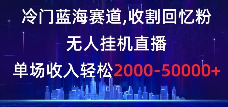 冷门蓝海赛道，收割回忆粉，无人挂机直播，单场收入轻松2000-5w+【揭秘】-星河轻创