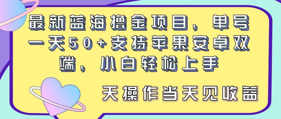 最新蓝海撸金项目，单号一天50+， 支持苹果安卓双端，小白轻松上手 当…-星河轻创