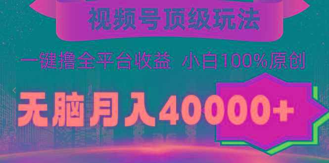 (9281期)视频号顶级玩法，无脑月入40000+，一键撸全平台收益，纯小白也能100%原创-星河轻创