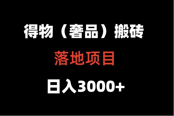 得物搬砖(高奢)落地项目 日入5000+-星河轻创