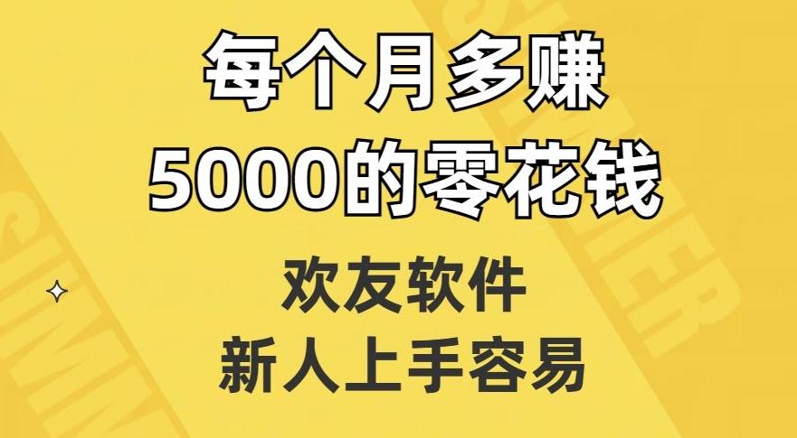 欢友软件，新人上手容易，每个月多赚5000的零花钱【揭秘】-星河轻创