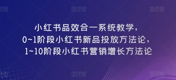 小红书品效合一系统教学，​0~1阶段小红书新品投放方法论，​1~10阶段小红书营销增长方法论-星河轻创