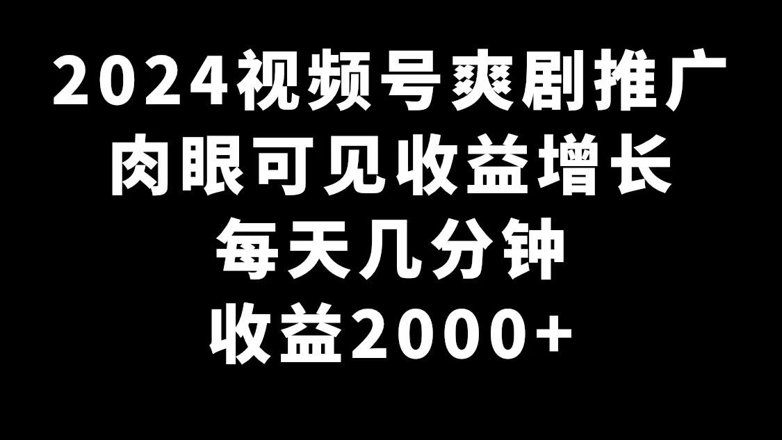 2024视频号爽剧推广，肉眼可见的收益增长，每天几分钟收益2000+-星河轻创