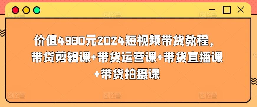 价值4980元2024短视频带货教程，带贷剪辑课+带货运营课+带货直播课+带货拍摄课-星河轻创