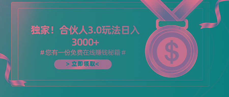 游戏合伙人3.0，日入3000+，无限扩大的蓝海项目-星河轻创