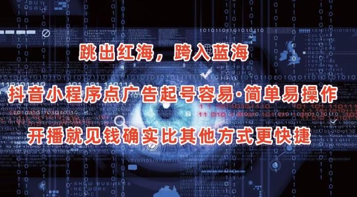 抖音小程序点广告项目，起号容易，简单易操作，开播就见有收益【揭秘】-星河轻创