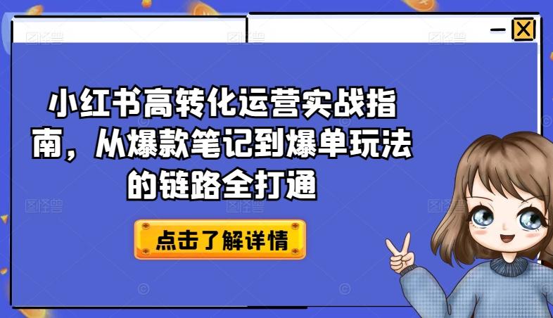 小红书高转化运营实战指南，从爆款笔记到爆单玩法的链路全打通-星河轻创
