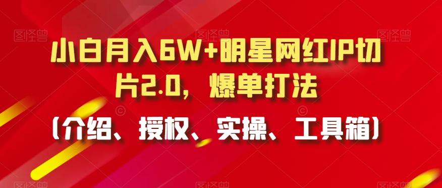 小白月入6W+明星网红IP切片2.0，爆单打法(介绍、授权、实操、工具箱)【揭秘】-星河轻创