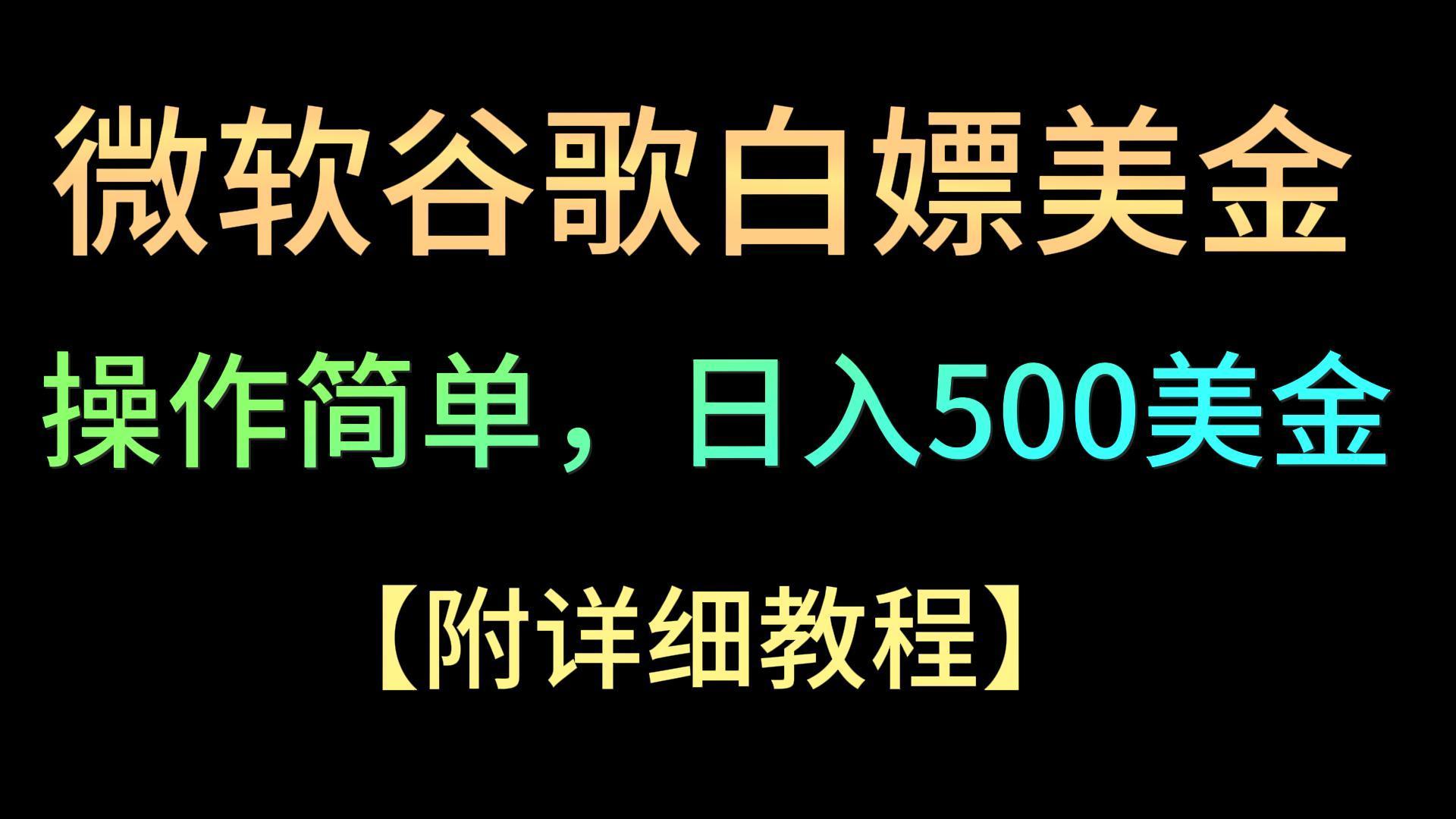 微软谷歌项目3.0，轻松日赚500+美金，操作简单，小白也可轻松入手！-星河轻创