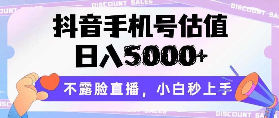 抖音手机号估值，日入5000+，不露脸直播，小白秒上手-星河轻创