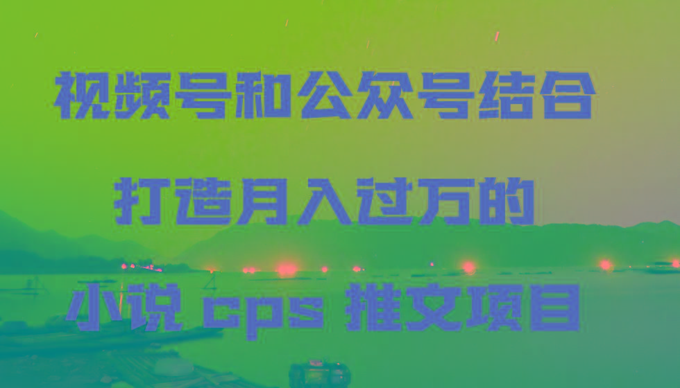 视频号和公众号结合打造月入过万的小说cps推文项目，包括市面上面的各种思路详解-星河轻创