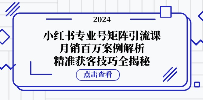 小红书专业号矩阵引流课，月销百万案例解析，精准获客技巧全揭秘-星河轻创