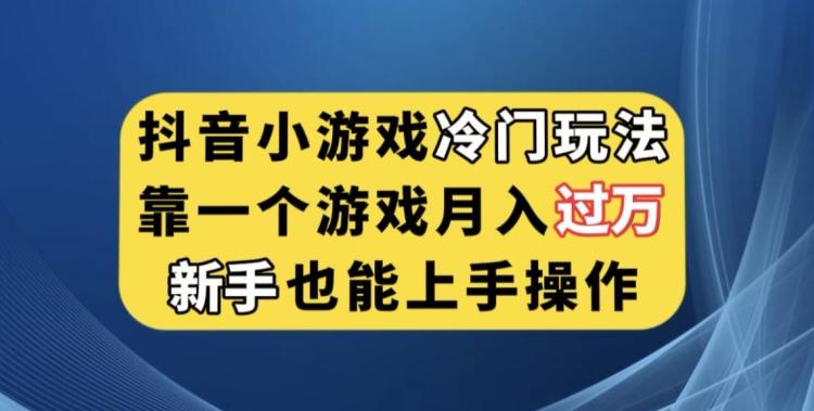 抖音小游戏冷门玩法，靠一个游戏月入过万，新手也能轻松上手【揭秘】-星河轻创