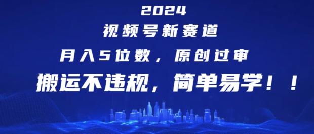 2024视频号新赛道，月入5位数+，原创过审，搬运不违规，简单易学【揭秘】-星河轻创