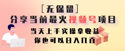 无保留分享当前最火视频号项目，当天上手实操拿收益，你也可以日入几百-星河轻创