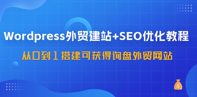 WordPress外贸建站+SEO优化教程，从0到1搭建可获得询盘外贸网站(57节课)-星河轻创
