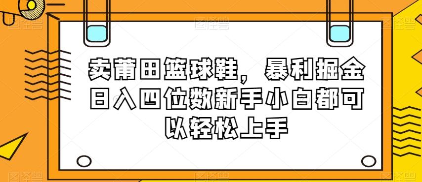 卖莆田篮球鞋，暴利掘金日入四位数新手小白都可以轻松上手【揭秘】-星河轻创