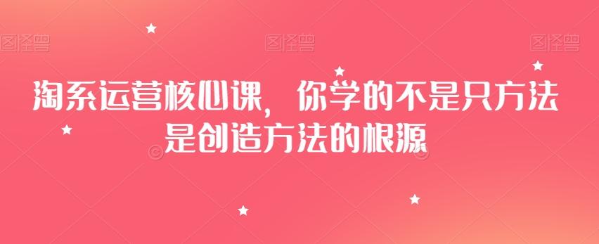 淘系运营核心课，你学的不是只方法是创造方法的根源-星河轻创