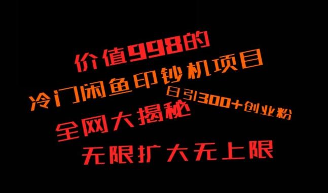 闲鱼流量印钞机项目大揭秘，日引300+创业粉，保姆级实操教程-星河轻创