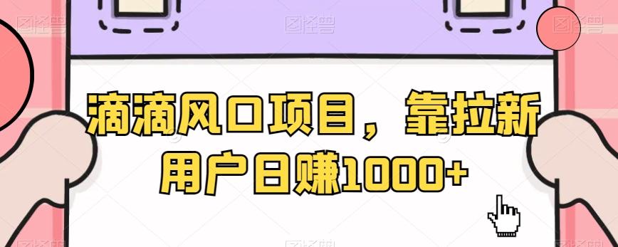 滴滴风口项目，靠拉新用户日赚1000+-星河轻创