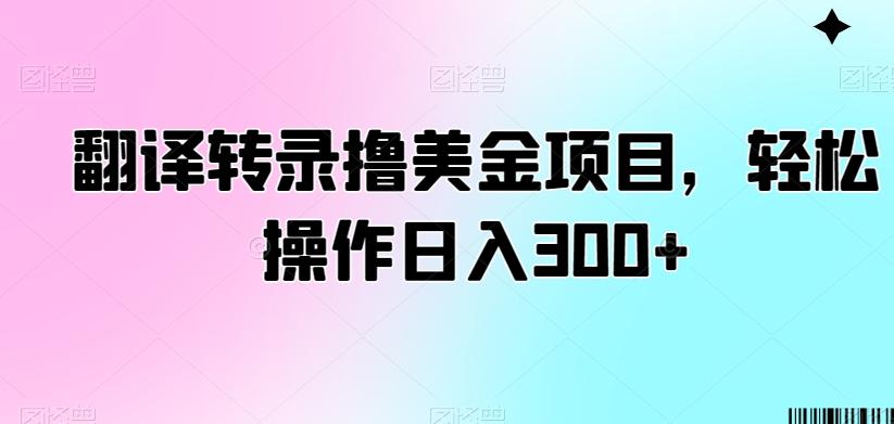 翻译转录撸美金项目，轻松操作日入300+【揭秘】-星河轻创